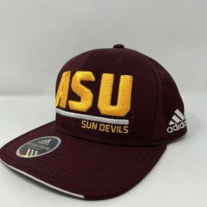 Arizona State Sun Devils Maroon/Gold Snapback Hat 3D Stitched Logo Adidas NWT